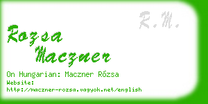 rozsa maczner business card