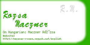rozsa maczner business card